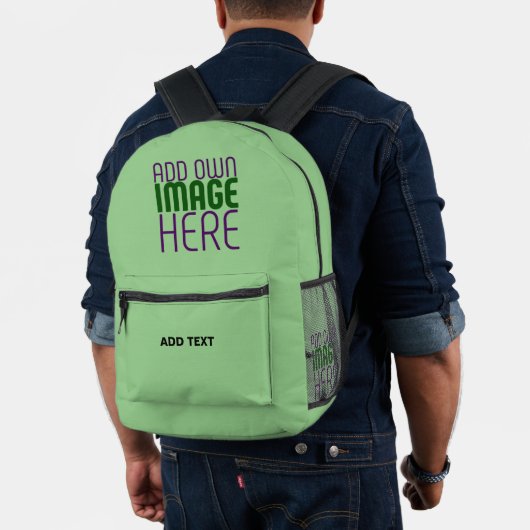 SAC À DOS IMPRIMÉ MODELE DE TEXTE D'IMAGE VERT MENTHE ÉDITABLE MODER (Insitu (Modèle))