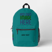 SAC À DOS IMPRIMÉ MODELE DE TEXTE D'IMAGE VERT TEAL MODIFIABLE MODER (Recto)