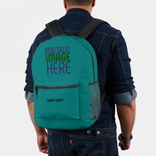 SAC À DOS IMPRIMÉ MODELE DE TEXTE D'IMAGE VERT TEAL MODIFIABLE MODER (Insitu (Modèle))