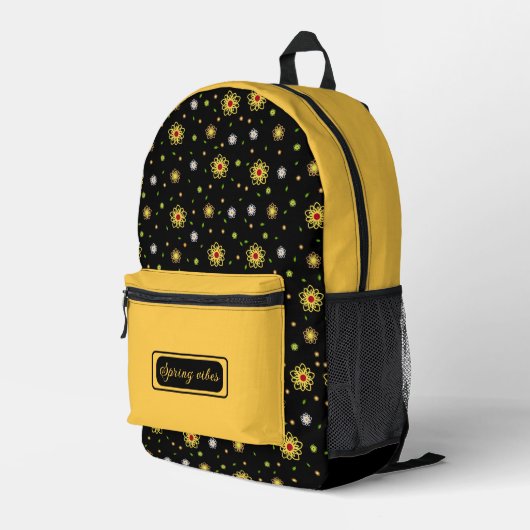 Sac À Dos Imprimé Modèle floral (Coin arrière droit)