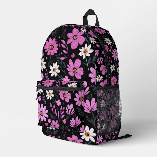 Sac À Dos Imprimé Modèle floral (Coin arrière droit)