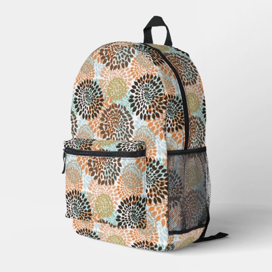 Sac À Dos Imprimé Modèle floral (Coin arrière droit)