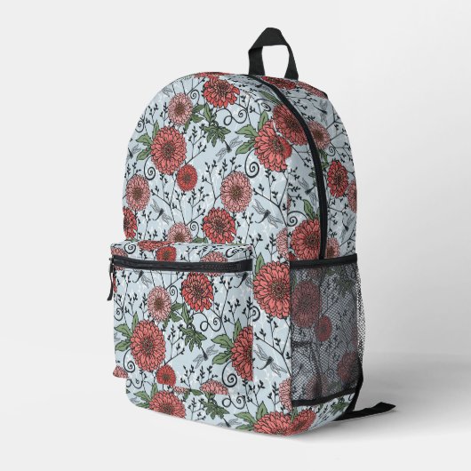 Sac À Dos Imprimé Modèle floral 3 (Coin arrière droit)