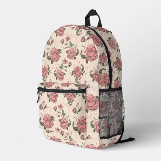 Sac À Dos Imprimé Modèle floral 5 (Coin arrière droit)