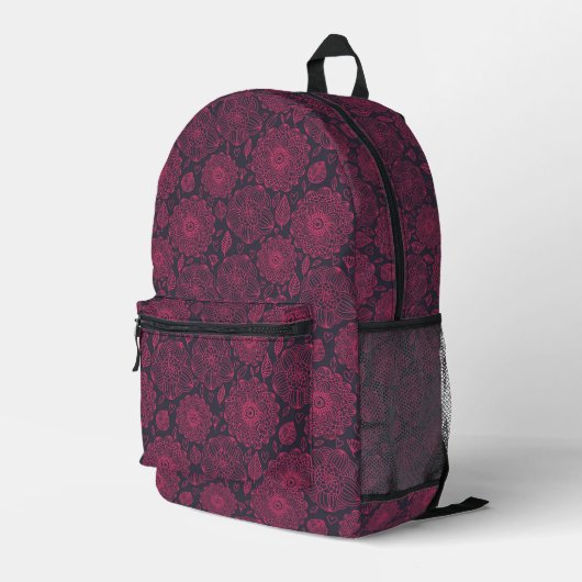 Sac À Dos Imprimé Modèle floral 5 (Coin arrière droit)