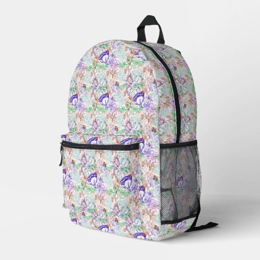Sac À Dos Imprimé Modèle floral 9 (Coin arrière droit)