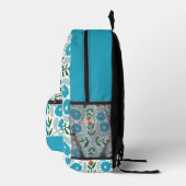 Sac À Dos Imprimé Modèle floral bleu rétro (Droite)
