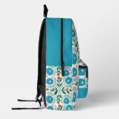 Sac À Dos Imprimé Modèle floral bleu rétro (Gauche)