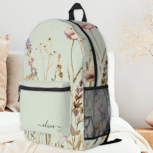 Sac À Dos Imprimé Modèle floral chic Modèle personnalisé Nom du scri
