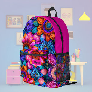 Sac À Dos Imprimé Modèle floral en style boho, personnalisé