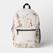 Sac À Dos Imprimé Modèle floral Fleur sauvage chic Nom du script per (Recto)