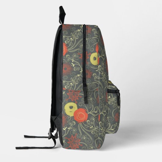 Sac À Dos Imprimé Modèle floral rétro (Gauche)