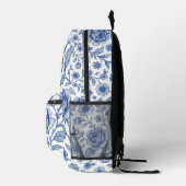 Sac À Dos Imprimé Modèle Floral Royal Bleu Rose (Droite)