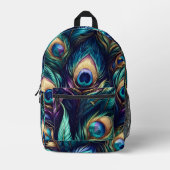 Sac À Dos Imprimé Modèle Peacock plume unique (Recto)