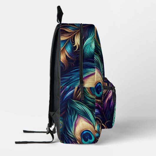 Sac À Dos Imprimé Modèle Peacock plume unique (Gauche)