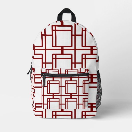 Sac À Dos Imprimé Modern Art Inspired Geometric White Backpack (Recto)