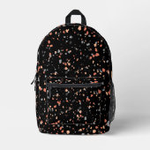 Sac À Dos Imprimé Modern Black Peach Geometric Terrazzo (Recto)