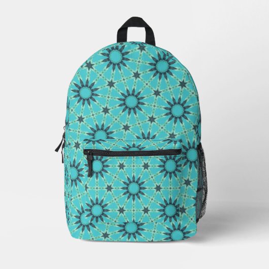Sac À Dos Imprimé Modern Blue Geometric Burst Backpack (Recto)