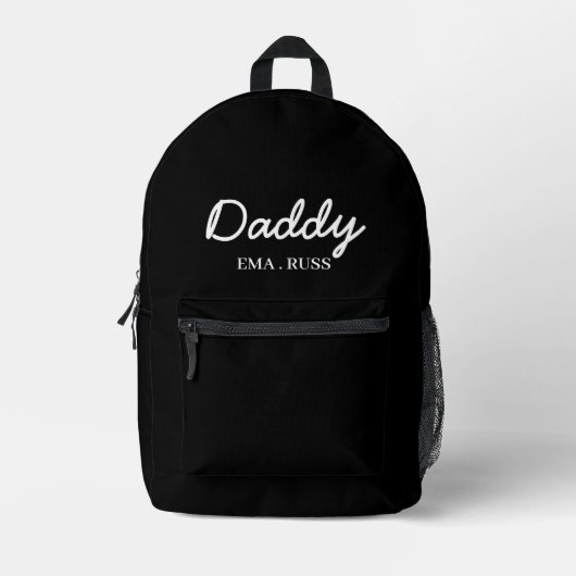 Sac À Dos Imprimé Modern Dad | Custom Kids Names Script Design (Recto)