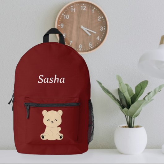 Sac À Dos Imprimé Modern Kids' Backpack with Bear - Personalized 