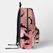 Sac À Dos Imprimé Modern pink shark gradient space galaxy girls (Gauche)
