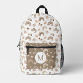 Sac À Dos Imprimé Modern White &pink Butterflies Rainbow Monogram (Recto)