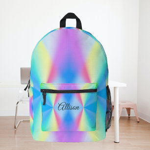 Sac À Dos Imprimé Moderne couleurs arc-en-ciel pastel iridescent