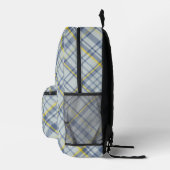 Sac À Dos Imprimé Moderne Design Bleu Check Plaid Monogrammes Initia (Droite)