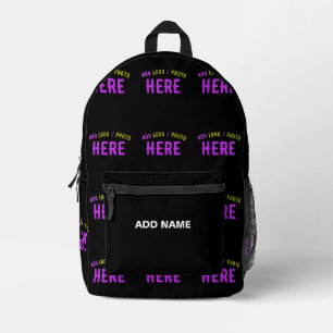 SAC À DOS IMPRIMÉ MODERNE ET MODERNE PERSONNALISABLE NOIR VÉRIFIÉ
