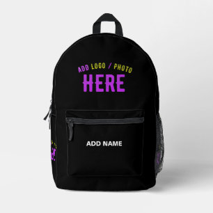 SAC À DOS IMPRIMÉ MODERNE ET MODERNE PERSONNALISABLE NOIR VÉRIFIÉ