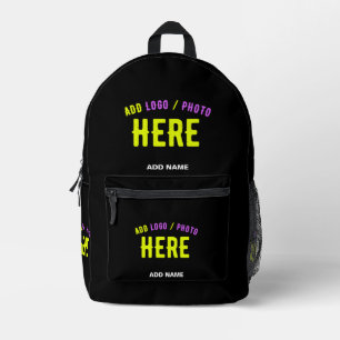 SAC À DOS IMPRIMÉ MODERNE ET MODERNE PERSONNALISABLE NOIR VÉRIFIÉ