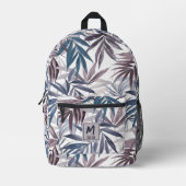 Sac À Dos Imprimé Moderne Feuille Tropicale Gris Bleu Bleu Conceptio (Recto)