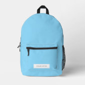Sac À Dos Imprimé Moderne Mini Bleu clair Couleur Solide Nom personn (Recto)