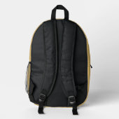 Sac À Dos Imprimé Moderne Pastel Jaune Personnalisé Nom (Verso)