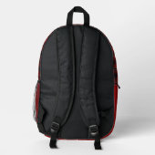 Sac À Dos Imprimé Moderne plaid de buffle noir et rouge (Verso)