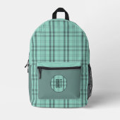 Sac À Dos Imprimé Moderne Plaid Ocean Turquoise (Recto)