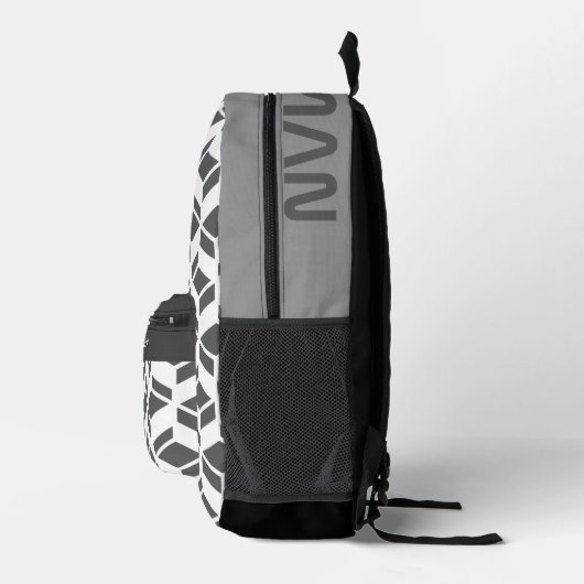 Sac À Dos Imprimé Moderne Répéter Motif gris blanc (Droite)