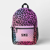 Sac À Dos Imprimé Moderne rose tendance Motif Monogrammes Initiales  (Recto)