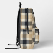 Sac À Dos Imprimé Moderne tendance Neutral Check Plaid Monogramme in (Gauche)