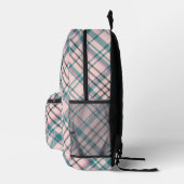 Sac À Dos Imprimé Moderne tendance Pink Check Plaid Monogrammes Init (Droite)