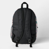 Sac À Dos Imprimé Moderne tendance Pink Check Plaid Monogrammes Init (Verso)