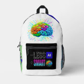 SAC À DOS IMPRIMÉ MOINS AI PLUS DE CERVEAUX INTELLIGENTS ! (Recto)
