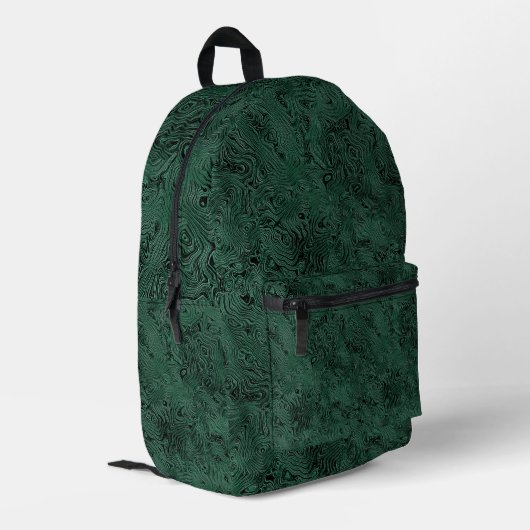 Sac À Dos Imprimé Moire de soie petit Motif en vert de forêt (Coin arrière gauche)
