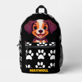 Sac À Dos Imprimé Mon chiot va à l'école (Recto)