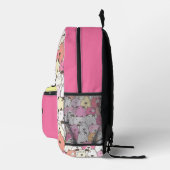 Sac à dos imprimé monde de chien rose (Droite)