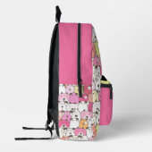 Sac à dos imprimé monde de chien rose (Gauche)