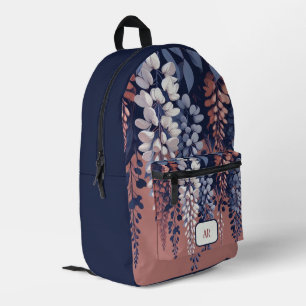 Sac À Dos Imprimé Monogram Marine Rose Wisteria Élégance