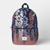 Sac À Dos Imprimé Monogram Marine Rose Wisteria Élégance (Recto)