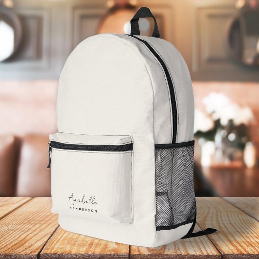 Sac À Dos Imprimé Monogram neutre | Minimalist stylish