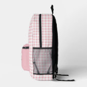Sac À Dos Imprimé Monogramme à carreaux gingham rose (Droite)